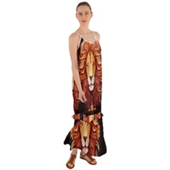 Lion Star Sign Astrology Horoscope Cami Maxi Ruffle Chiffon Dress