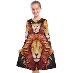 Lion Star Sign Astrology Horoscope Kids  Midi Sailor Dress