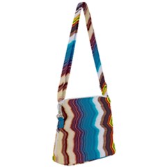 Line Vertical Lines Color Lines Zipper Messenger Bag