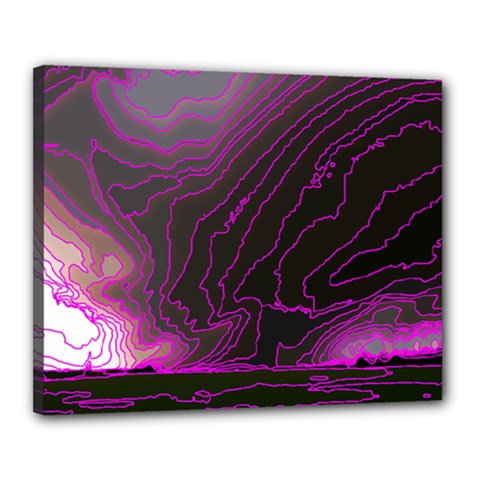 Pink Storm Pink Lightning Canvas 20  X 16  (stretched) by Bangk1t