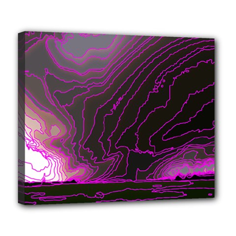 Pink Storm Pink Lightning Deluxe Canvas 24  X 20  (stretched) by Bangk1t