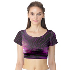 Pink Storm Pink Lightning Short Sleeve Crop Top