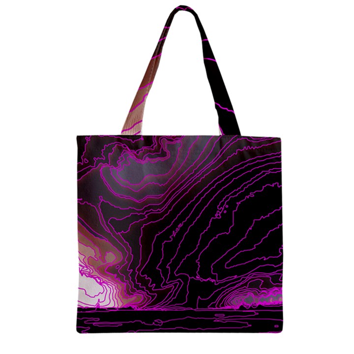 Pink Storm Pink Lightning Zipper Grocery Tote Bag