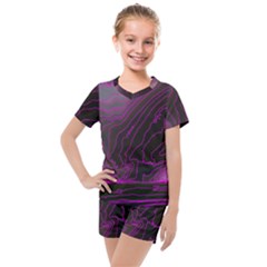 Pink Storm Pink Lightning Kids  Mesh Tee And Shorts Set