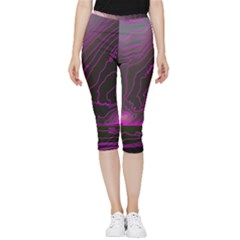 Pink Storm Pink Lightning Inside Out Lightweight Velour Capri Leggings  by Bangk1t