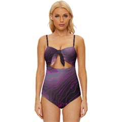 Pink Storm Pink Lightning Knot Front One-piece Swimsuit