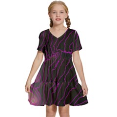 Pink Storm Pink Lightning Kids  Short Sleeve Tiered Mini Dress by Bangk1t