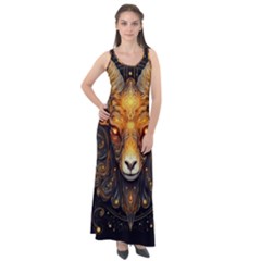 Aries Star Sign Sleeveless Velour Maxi Dress