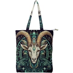 Capricorn Star Sign Double Zip Up Tote Bag