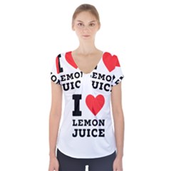 I Love Lemon Juice Short Sleeve Front Detail Top by ilovewhateva