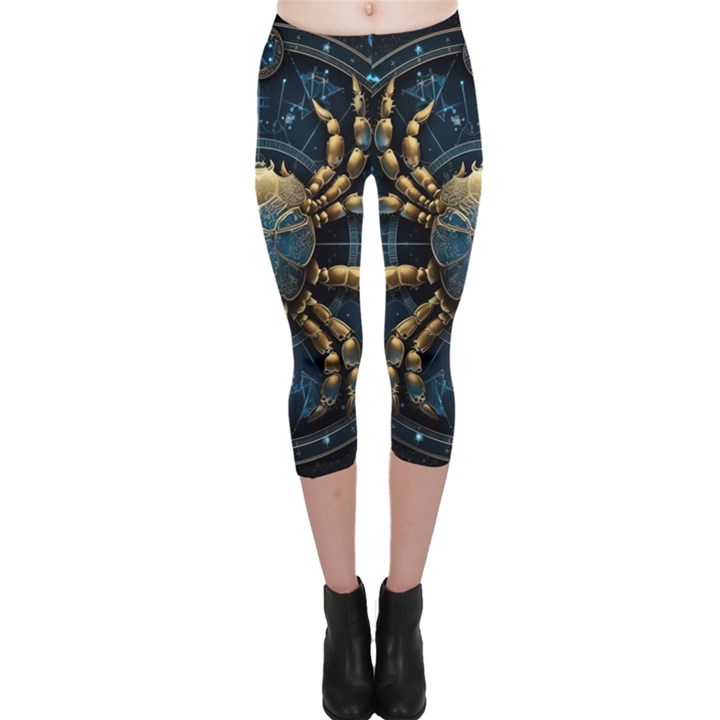 Cancer Star Sign Astrology Capri Leggings 