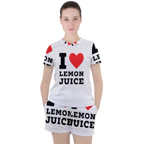 I Love Lemon Juice Women s Tee And Shorts Set by ilovewhateva