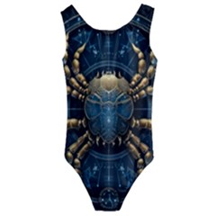 Cancer Star Sign Astrology Kids  Cut-out Back One Piece Swimsuit