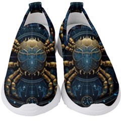 Cancer Star Sign Astrology Kids  Slip On Sneakers by Bangk1t