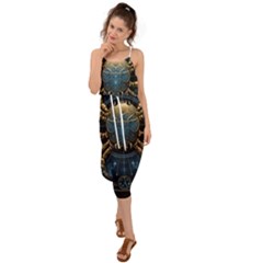 Cancer Star Sign Astrology Waist Tie Cover Up Chiffon Dress