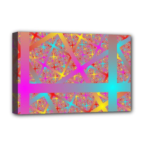 Geometric Abstract Colorful Deluxe Canvas 18  X 12  (stretched) by Bangk1t