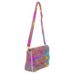 Geometric Abstract Colorful Shoulder Bag With Back Zipper