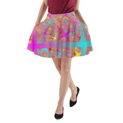 Geometric Abstract Colorful A-line Pocket Skirt