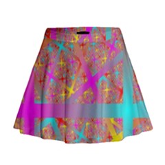 Geometric Abstract Colorful Mini Flare Skirt by Bangk1t