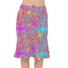 Geometric Abstract Colorful Short Mermaid Skirt by Bangk1t