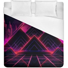 Synthwave City Retrowave Wave Duvet Cover (king Size) by Bangk1t