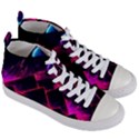 Synthwave City Retrowave Wave Women s Mid-Top Canvas Sneakers View3