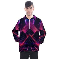 Synthwave City Retrowave Wave Men s Half Zip Pullover by Bangk1t