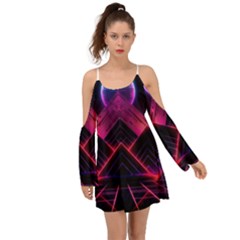 Synthwave City Retrowave Wave Boho Dress by Bangk1t