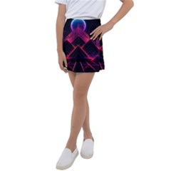 Synthwave City Retrowave Wave Kids  Tennis Skirt