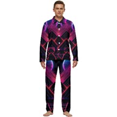 Synthwave City Retrowave Wave Men s Long Sleeve Velvet Pocket Pajamas Set by Bangk1t