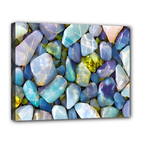 Stones Gems Multi Colored Rocks Canvas 14  X 11  (stretched)