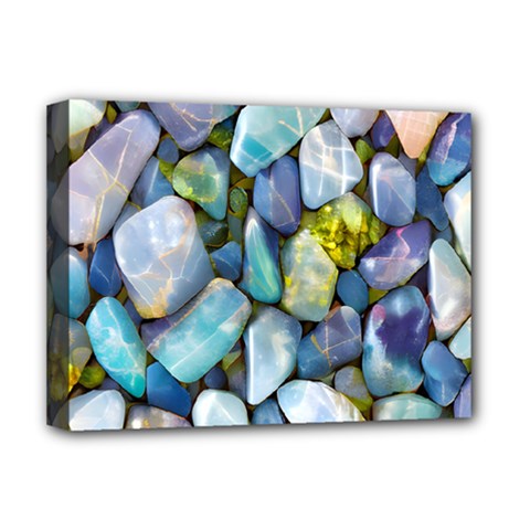 Stones Gems Multi Colored Rocks Deluxe Canvas 16  X 12  (stretched) 