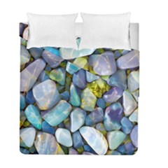 Stones Gems Multi Colored Rocks Duvet Cover Double Side (full/ Double Size)