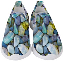 Stones Gems Multi Colored Rocks Kids  Slip On Sneakers by Bangk1t