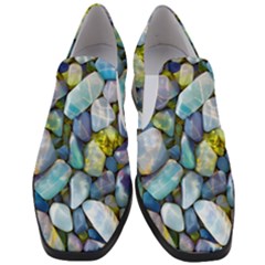 Stones Gems Multi Colored Rocks Women Slip On Heel Loafers by Bangk1t