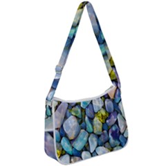 Stones Gems Multi Colored Rocks Zip Up Shoulder Bag by Bangk1t