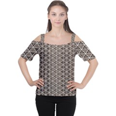 Structure Pattern Texture Hive Cutout Shoulder Tee