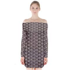 Structure Pattern Texture Hive Long Sleeve Off Shoulder Dress