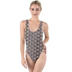 Structure Pattern Texture Hive High Leg Strappy Swimsuit
