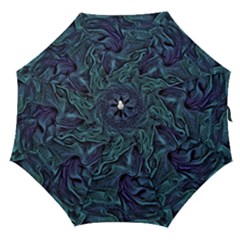 Abstract Blue Wave Texture Patten Straight Umbrellas by Bangk1t