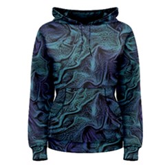 Abstract Blue Wave Texture Patten Women s Pullover Hoodie