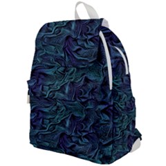 Abstract Blue Wave Texture Patten Top Flap Backpack by Bangk1t