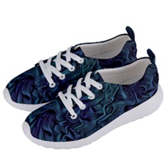 Abstract Blue Wave Texture Patten Women s Lightweight Sports Shoes