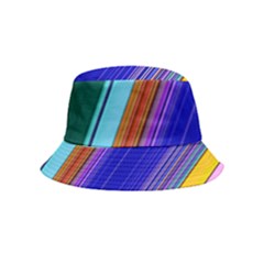 Color Lines Slanting Green Blue Bucket Hat (kids) by Bangk1t