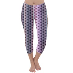 Triangle Stripes Texture Pattern Capri Winter Leggings 