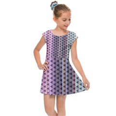 Triangle Stripes Texture Pattern Kids  Cap Sleeve Dress