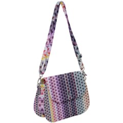 Triangle Stripes Texture Pattern Saddle Handbag