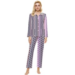 Triangle Stripes Texture Pattern Womens  Long Sleeve Velvet Pocket Pajamas Set