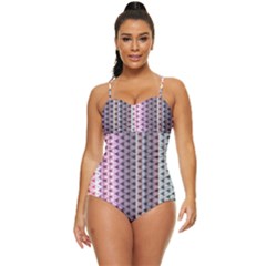 Triangle Stripes Texture Pattern Retro Full Coverage Swimsuit