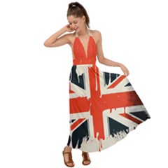 Union Jack England Uk United Kingdom London Backless Maxi Beach Dress